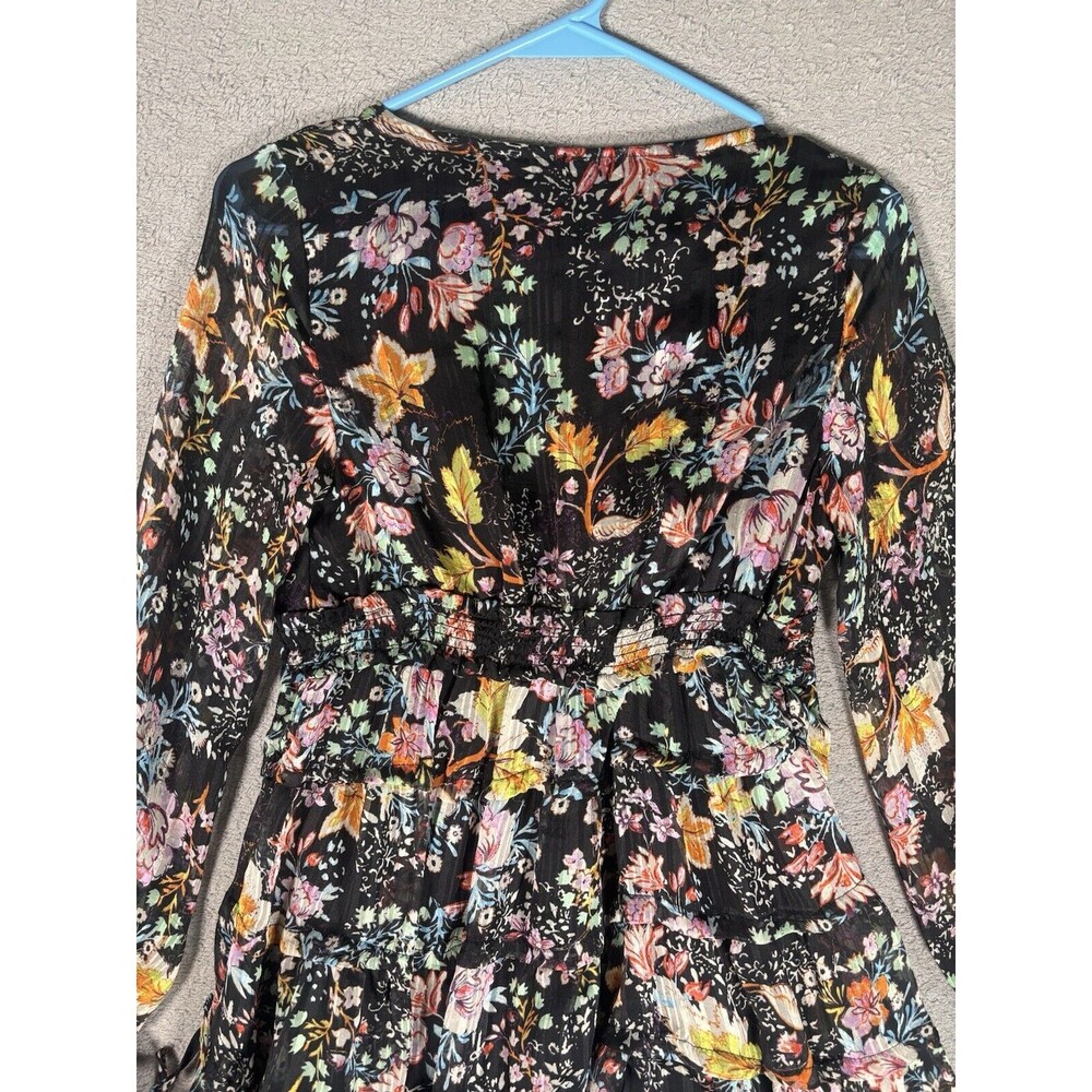Free People Closer To The Heart Tiered Floral Miss Dress Black Floral Size XS - Picture 5 of 11